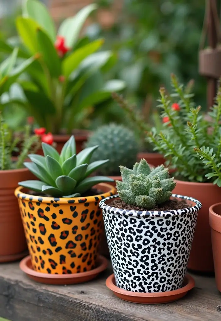 30 Planter Pot Painting Ideas for Home and Garden - 9. Bold Animal Prints