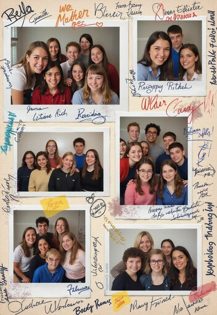 30 School Memories Scrapbook Ideas for Every Grade - 4. Classmate Memories Page