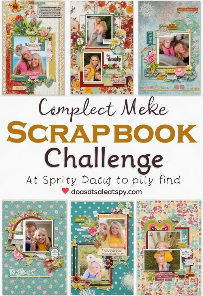 30 Simple Scrapbook Ideas for Beginners to Try - 13. Scrapbook Challenges