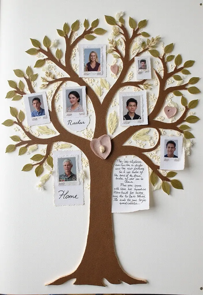 30 Simple Scrapbook Ideas for Beginners to Try - 3. Family Tree Layout