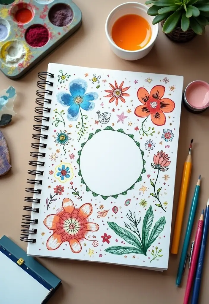 30 Small Scrapbook Ideas That Are Compact Yet Meaningful - 14. Art and Doodle Mini Scrapbook