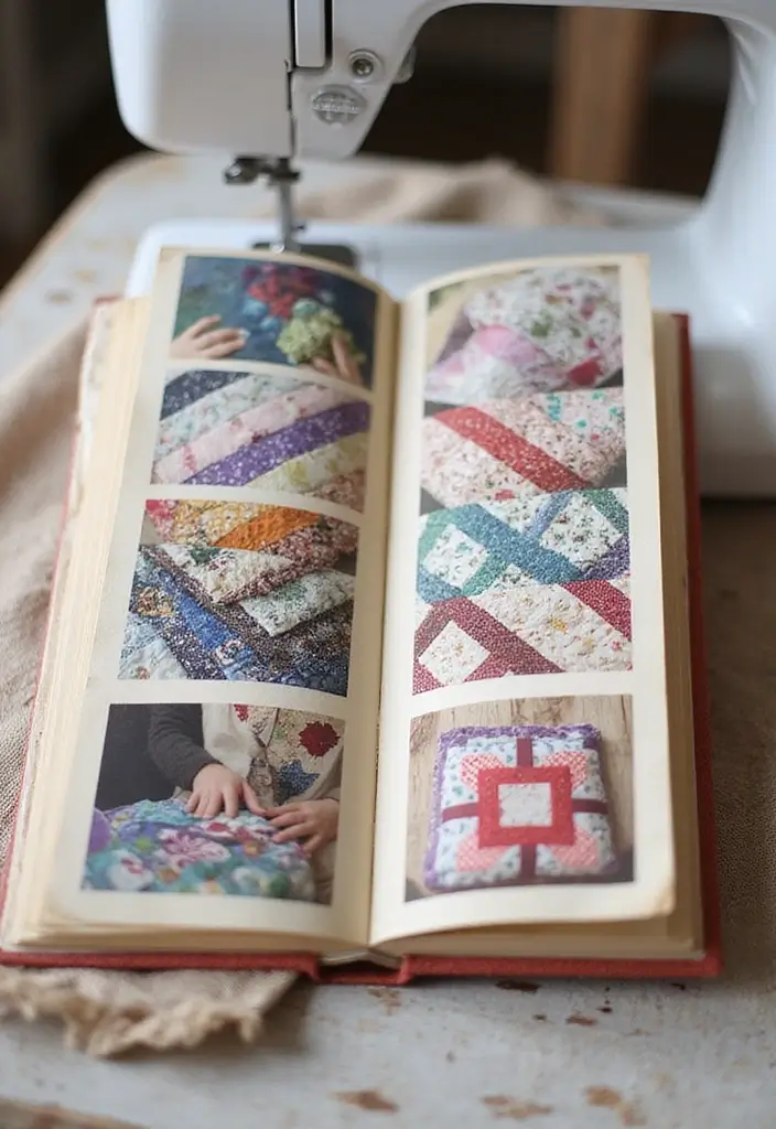 30 Small Scrapbook Ideas That Are Compact Yet Meaningful - 27. Creative Quilt Mini Scrapbook