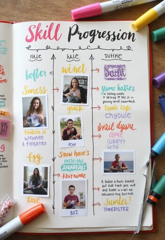 30 Sport Scrapbook Ideas to Celebrate Your Wins - 6. Skill Progression Chart