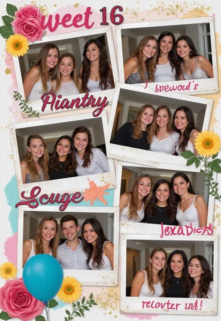 30 Sweet 16 Scrapbook Ideas for a Birthday to Remember - 18. Group Friend Photos