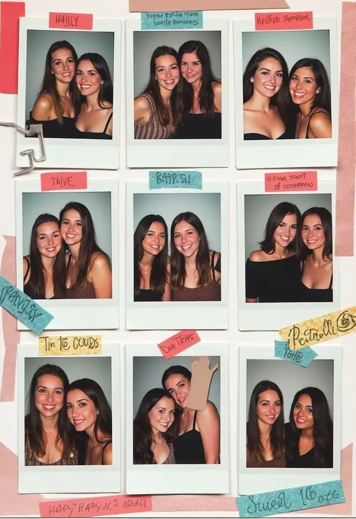 30 Sweet 16 Scrapbook Ideas for a Birthday to Remember - 2. Polaroid Photo Collage