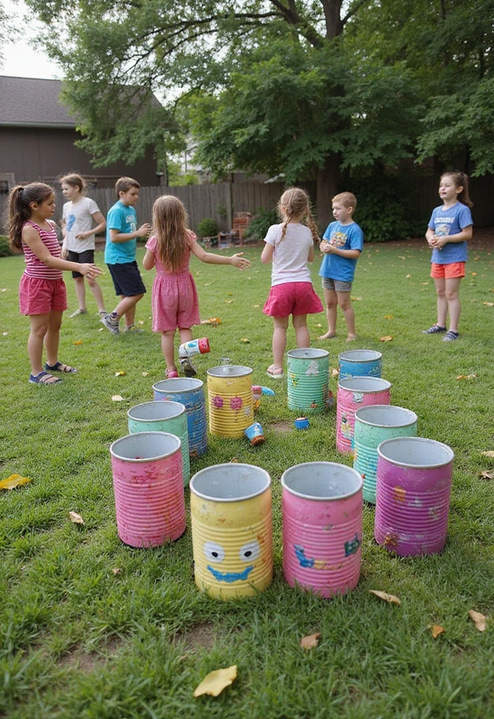 30 Tin Can Painting Ideas for Upcycled Home Decor - 23. Fun Game Toss