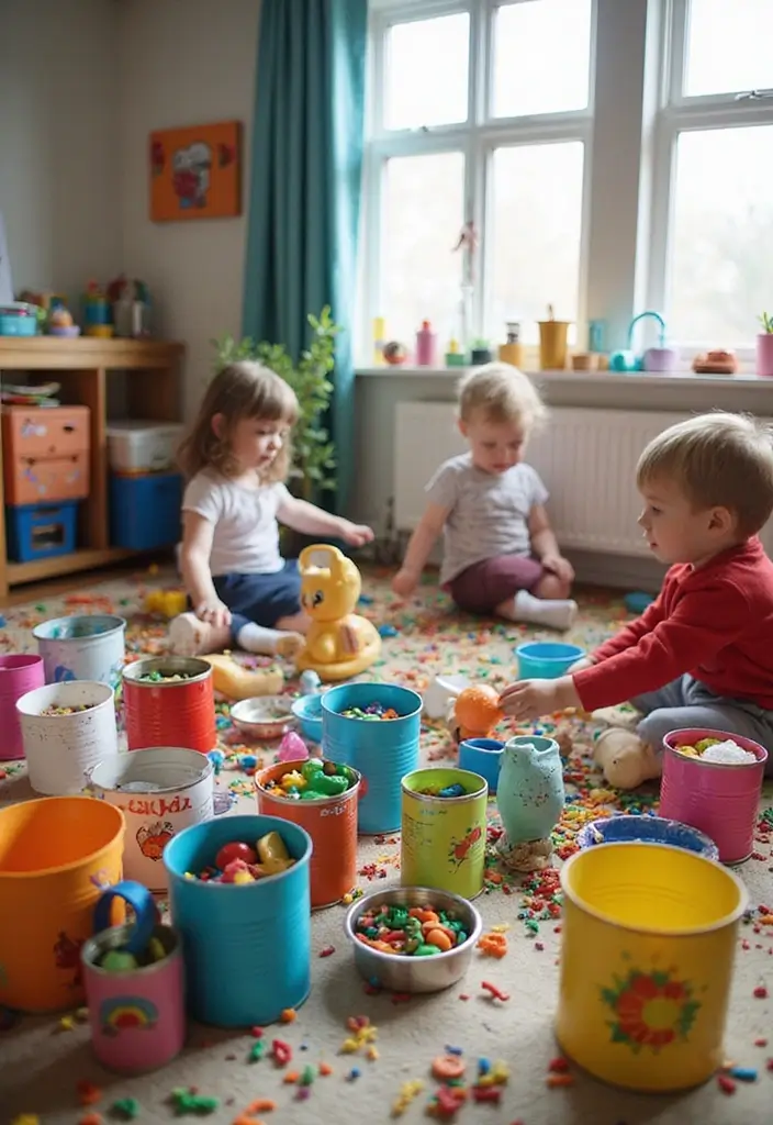 30 Tin Can Painting Ideas for Upcycled Home Decor - 26. Playful Toy Storage