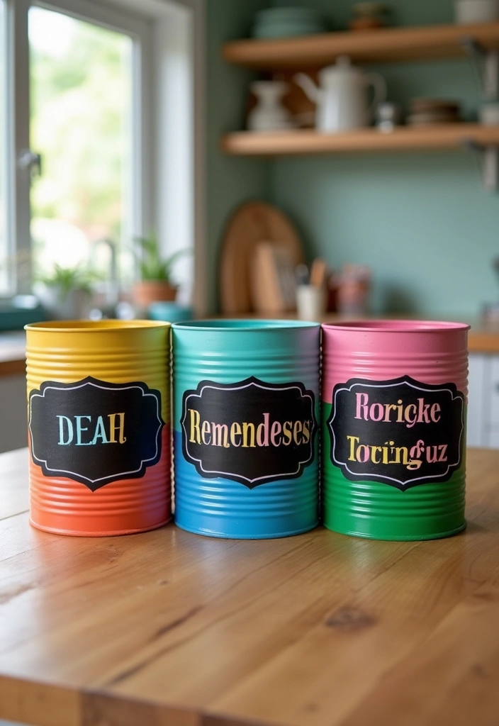 30 Tin Can Painting Ideas for Upcycled Home Decor - 5. Message Holders