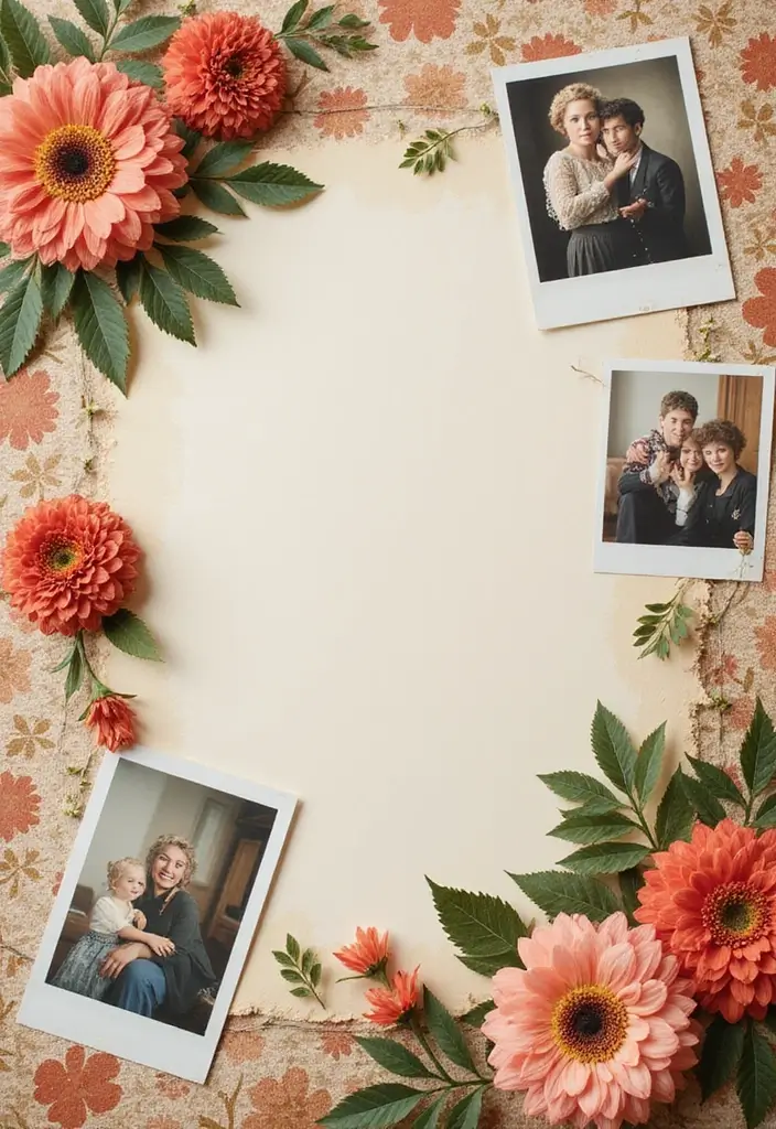 30 Vintage Scrapbook Ideas for a Timeless Look - 13. Floral Fabric Cuts