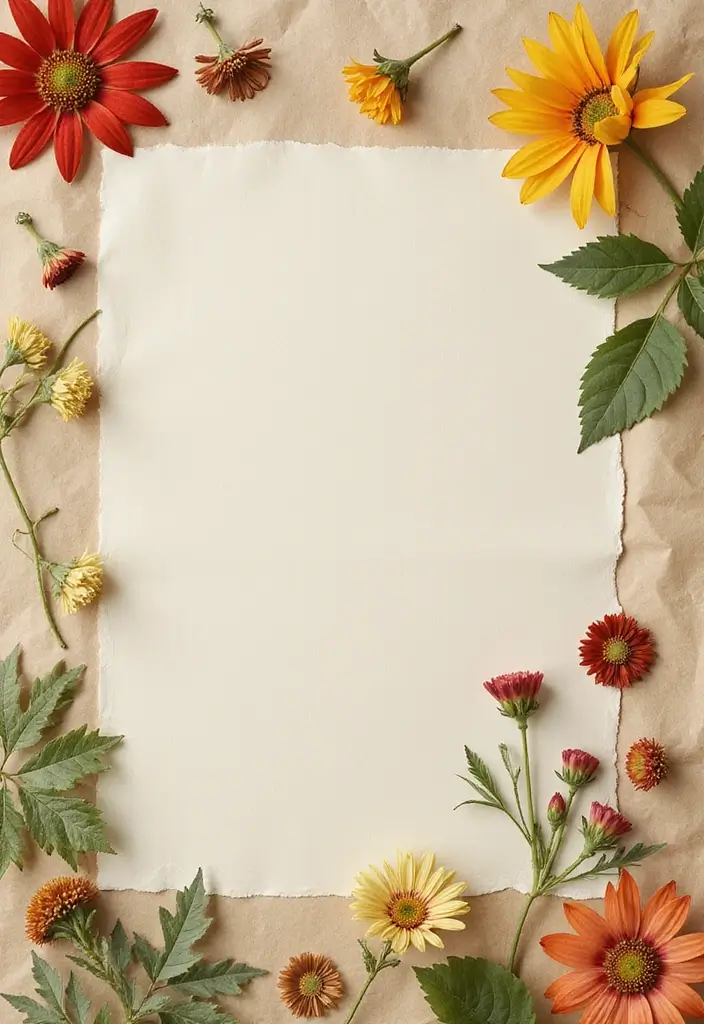 30 Vintage Scrapbook Ideas for a Timeless Look - 4. Nature-Inspired Pressings