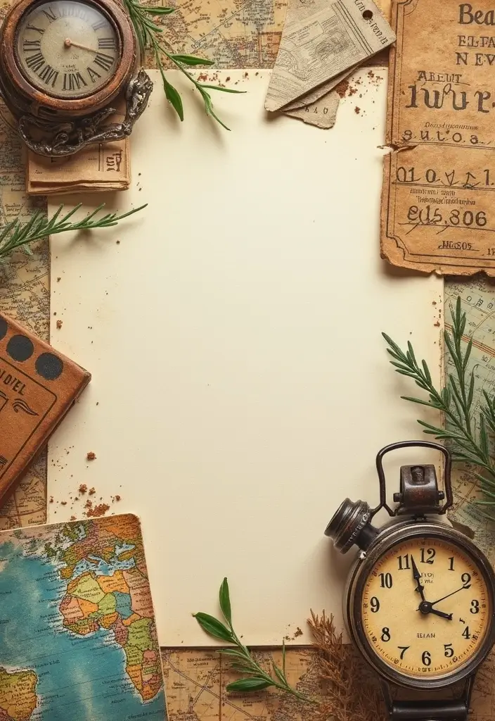 30 Vintage Scrapbook Ideas for a Timeless Look - 7. Vintage Map Elements