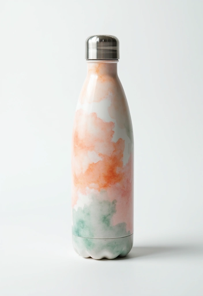 30 Water Bottle Painting Ideas to Make Hydration Fun - 1. Nature-Inspired Watercolor Designs