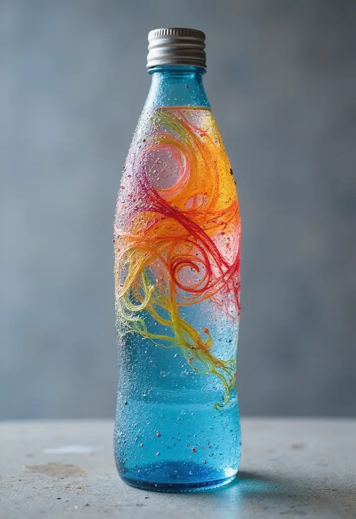 30 Water Bottle Painting Ideas to Make Hydration Fun - 21. Artistic Swirls