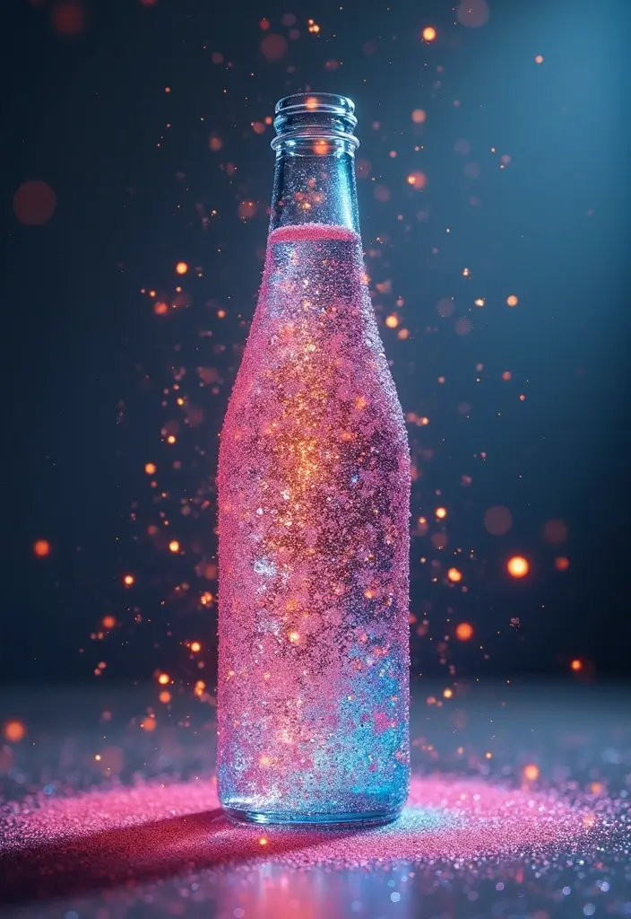 30 Water Bottle Painting Ideas to Make Hydration Fun - 24. Glitter and Glam