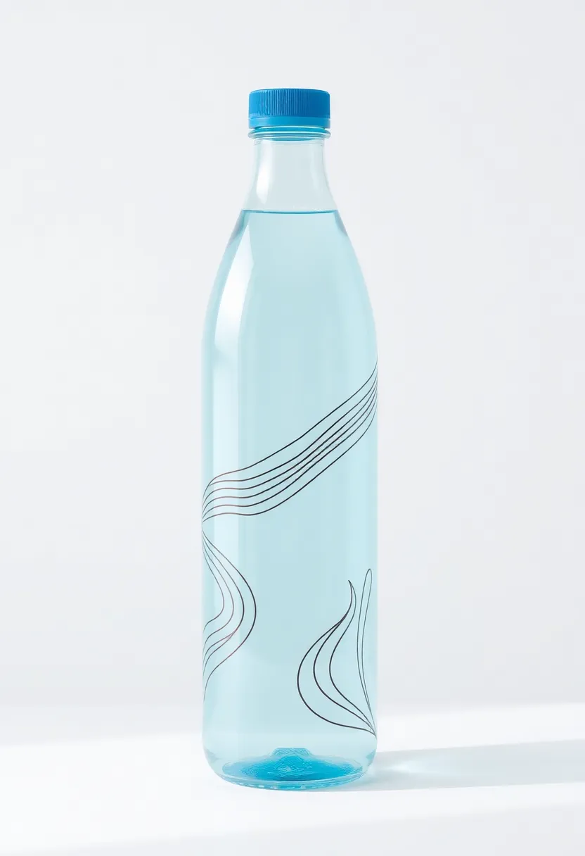 30 Water Bottle Painting Ideas to Make Hydration Fun - 28. Minimalist Line Art