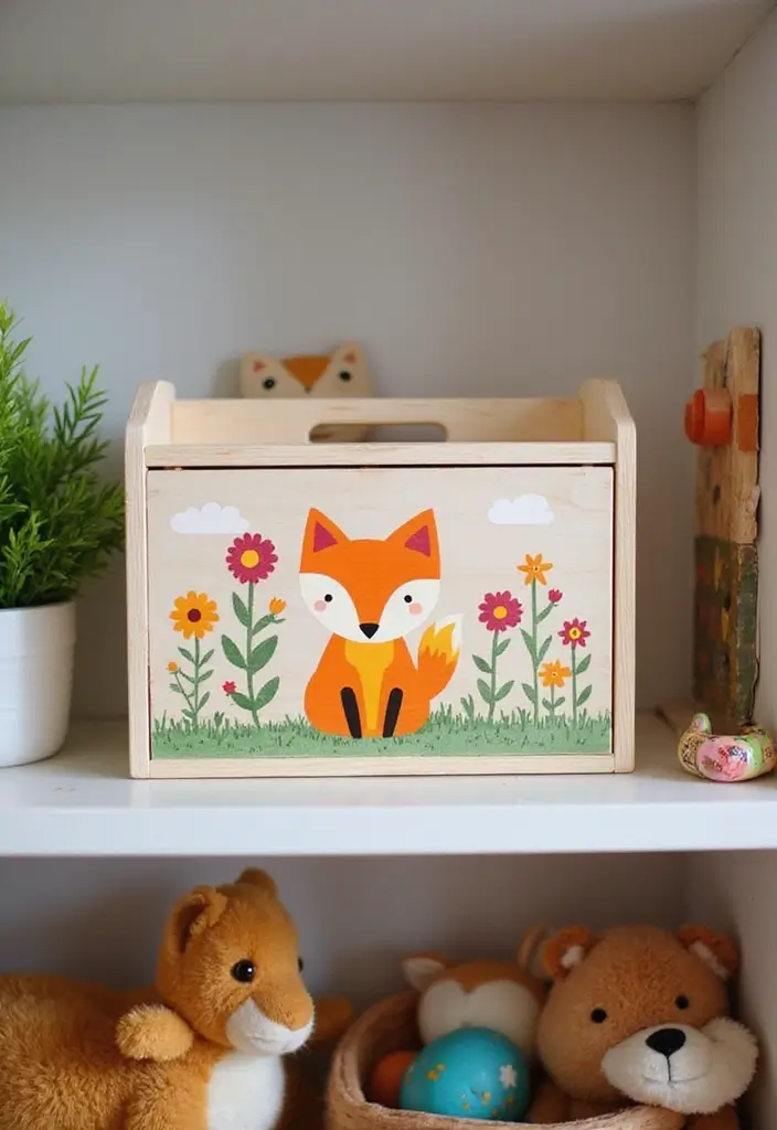 30 Wooden Box Painting Ideas to Add Rustic Charm 53 30 Wooden Box Painting Ideas to Add Rustic Charm - 11. Whimsical Animal Designs