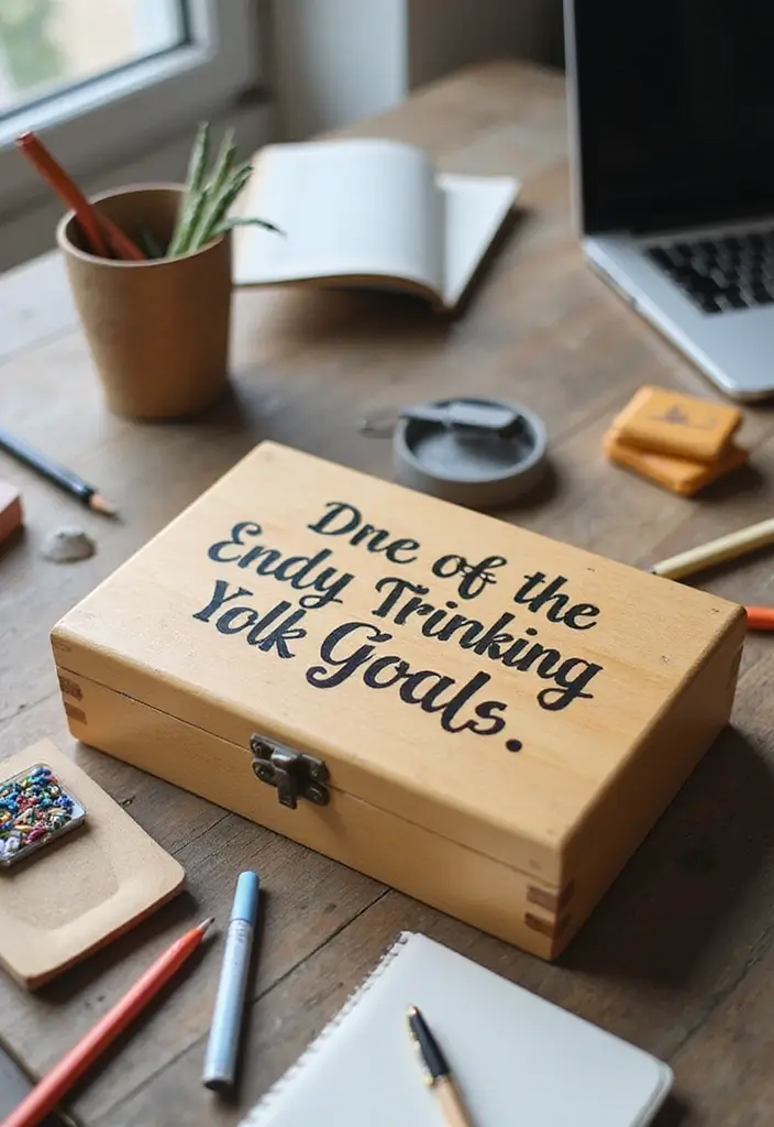 30 Wooden Box Painting Ideas to Add Rustic Charm 83 30 Wooden Box Painting Ideas to Add Rustic Charm - 19. Typography Art