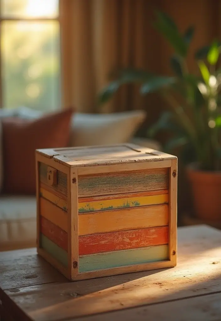 30 Wooden Box Painting Ideas to Add Rustic Charm 127 30 Wooden Box Painting Ideas to Add Rustic Charm - 27. Textured Layering