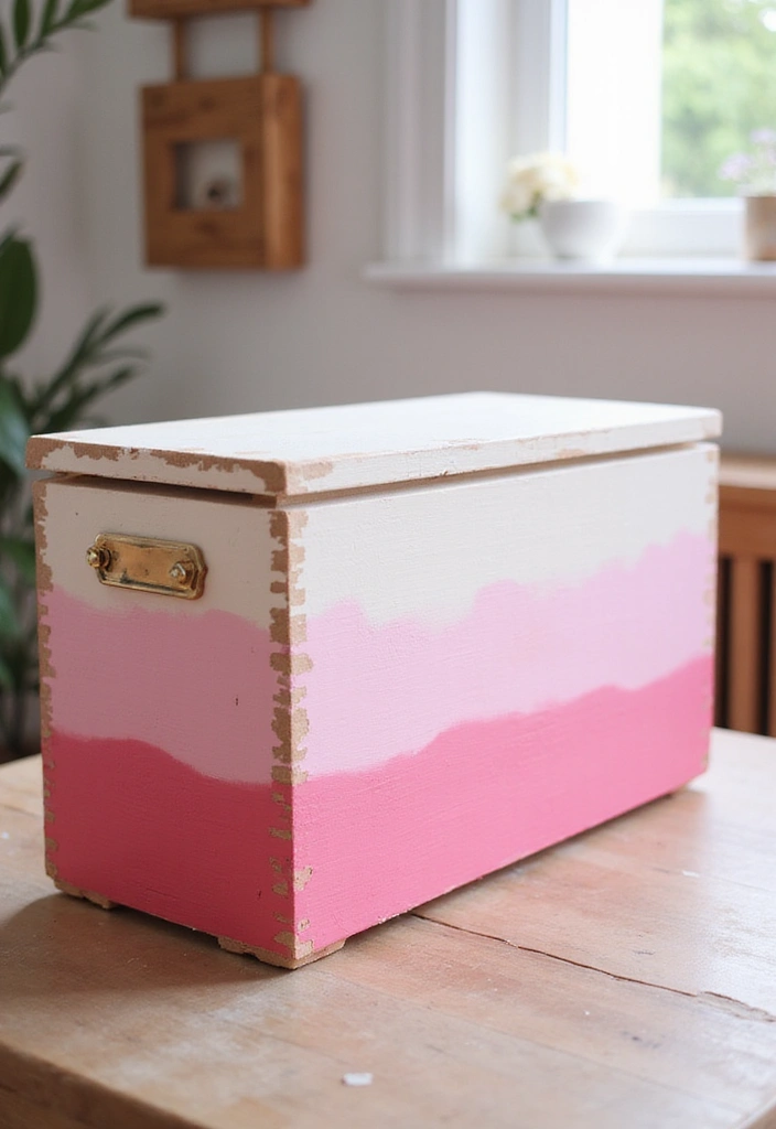 30 Wooden Box Painting Ideas to Add Rustic Charm 23 30 Wooden Box Painting Ideas to Add Rustic Charm - 5. Ombre Effect