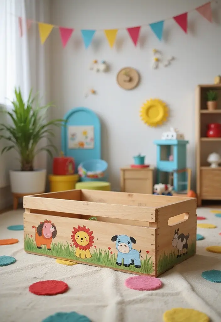 30 Wooden Crate Painting Ideas for Rustic Storage - 17. Farm Animal Motifs