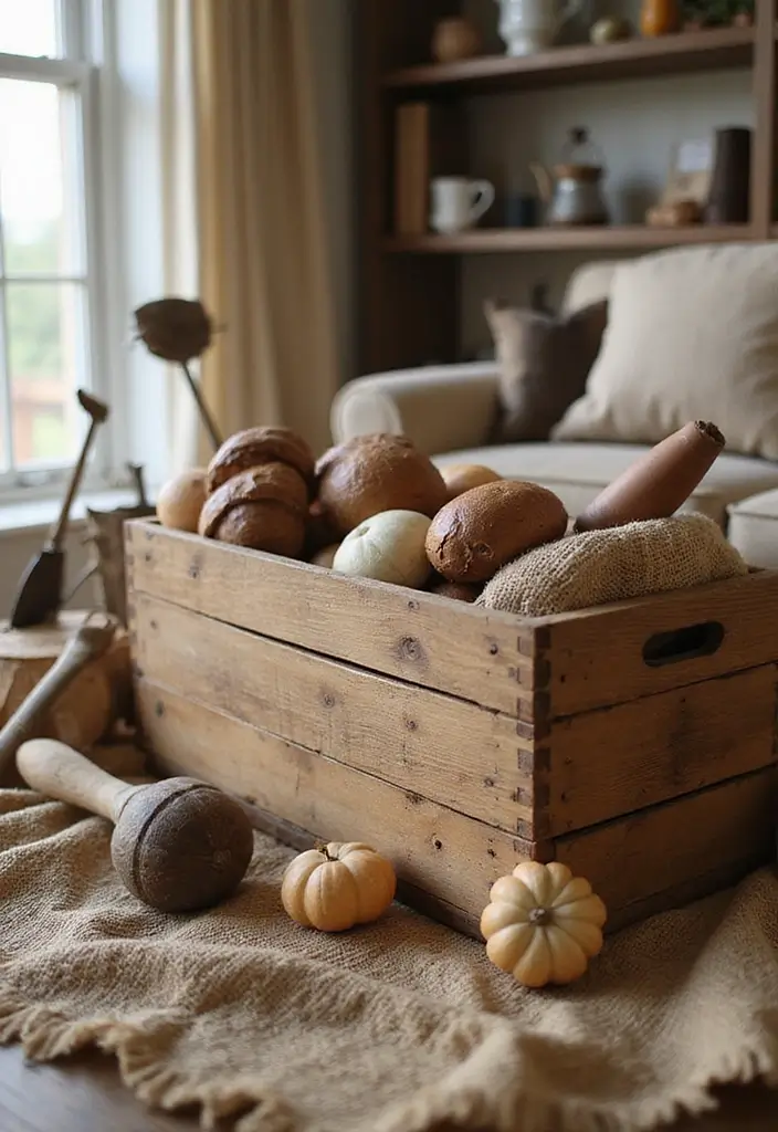 30 Wooden Crate Painting Ideas for Rustic Storage - 9. Rustic Farmhouse Style