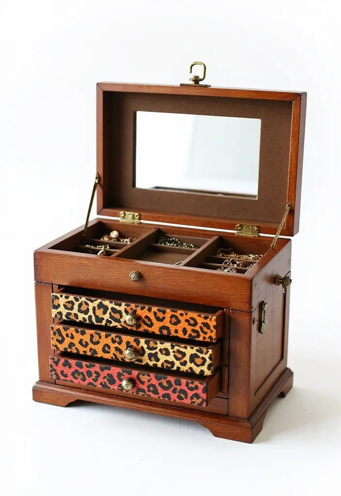 30 Wooden Jewelry Box Painting Ideas for Custom Gifts 95 30 Wooden Jewelry Box Painting Ideas for Custom Gifts - 19. Animal Print Styles