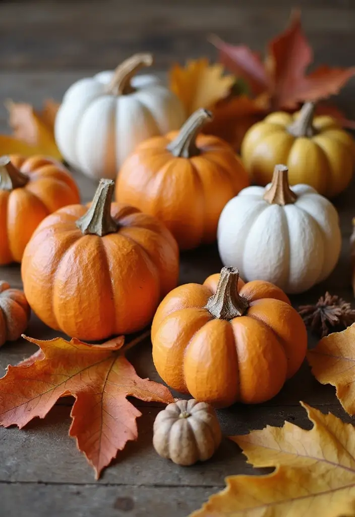 30 Wooden Pumpkin Painting Ideas for Rustic Fall Decor - 25. Nature's Colors