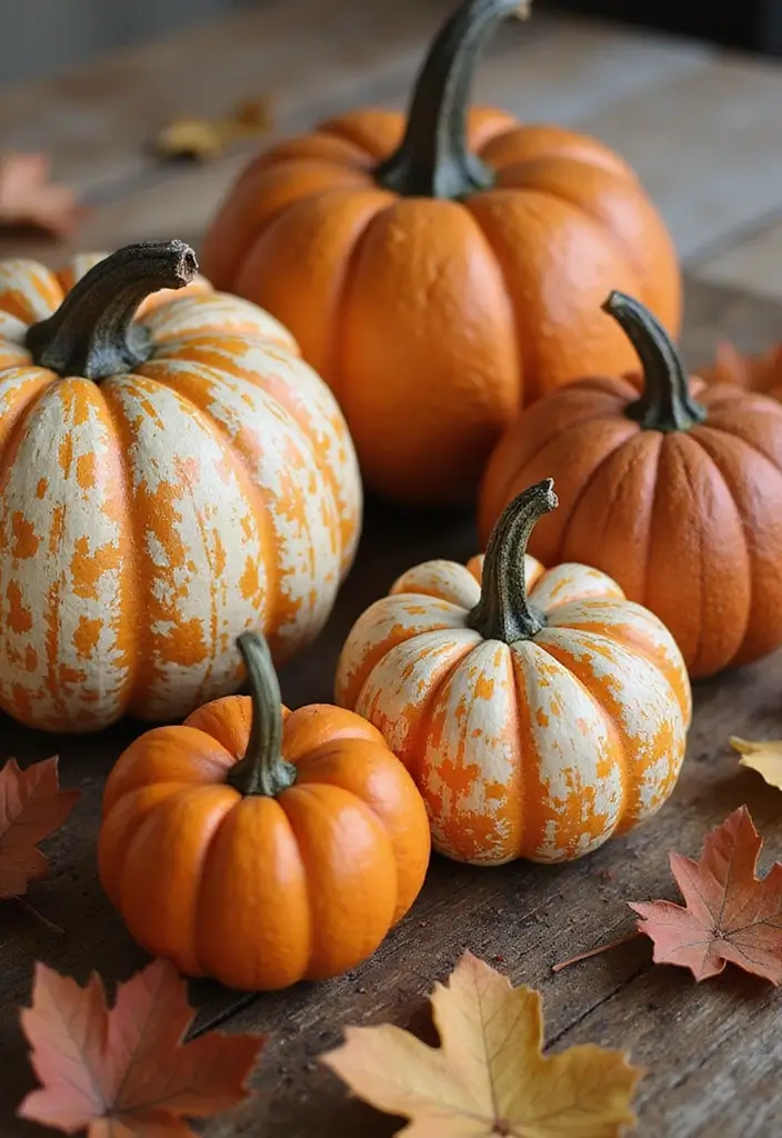 30 Wooden Pumpkin Painting Ideas for Rustic Fall Decor - 29. Textured Surface Techniques