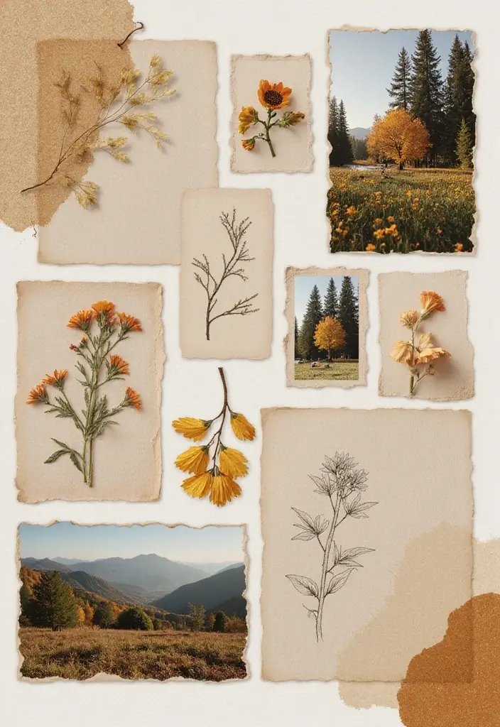 50 Best Scrapbook Ideas to Inspire Your Next Project - 3. Nature's Beauty Collage