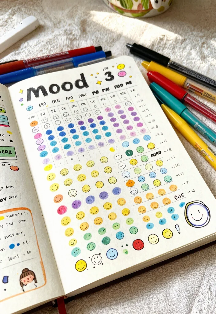 10 Blank Journal Ideas for Free Form Creative Expression - 2. Mood Tracker Journal 1