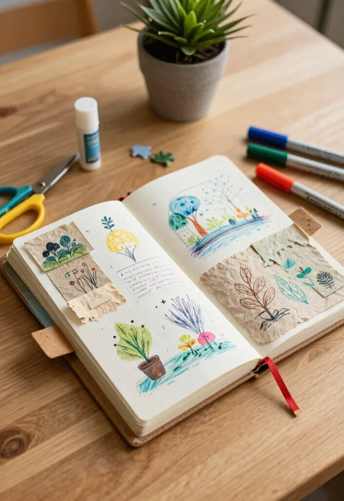 10 Craft Journal Ideas for Art Projects Experiments and Inspiration - 2. Upcycled Material Sketchbook 1