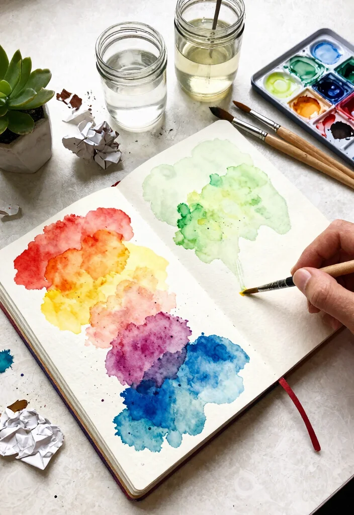 10 Craft Journal Ideas for Art Projects Experiments and Inspiration - 3. Watercolor and Waste Paper Journal 1