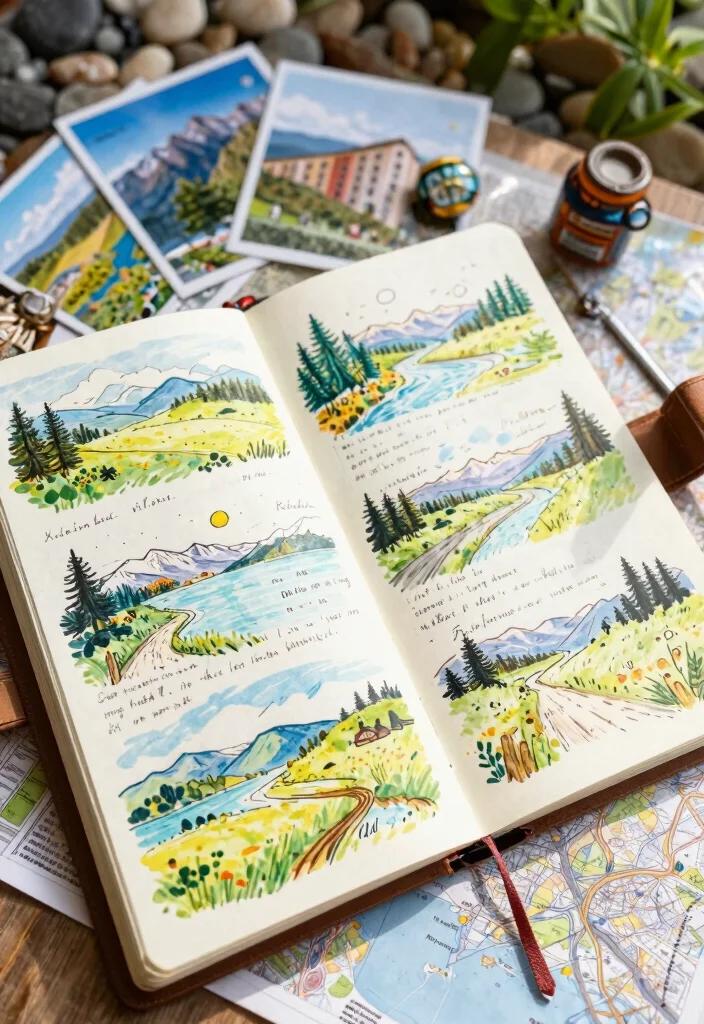 10 Craft Journal Ideas for Art Projects Experiments and Inspiration - 7. Travel Sketch Journal 1