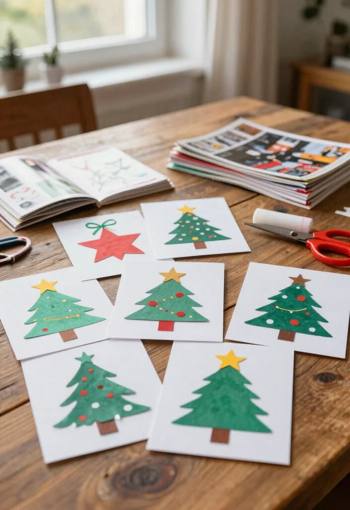 10 Easy Christmas Card Ideas for Quick Cute and Festive Crafts 1 10 Easy Christmas Card Ideas for Quick Cute and Festive Crafts - 1. Recycled Paper Collage Cards 1