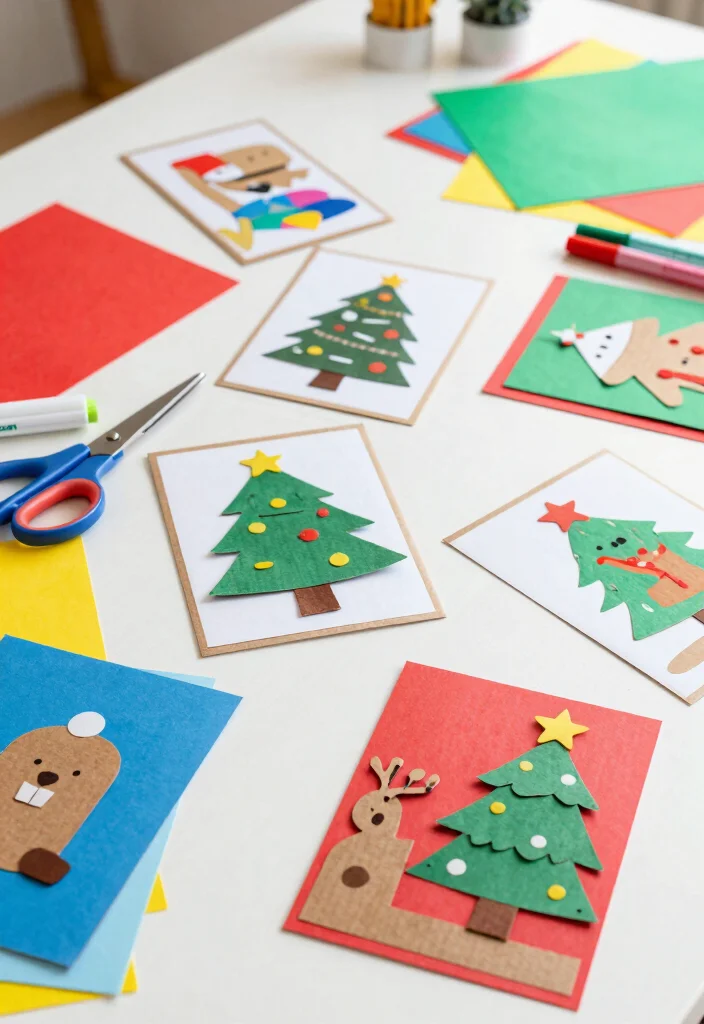 10 Easy Christmas Card Ideas for Quick Cute and Festive Crafts 59 10 Easy Christmas Card Ideas for Quick Cute and Festive Crafts - 9. Cardboard Cut-Out Cards 1