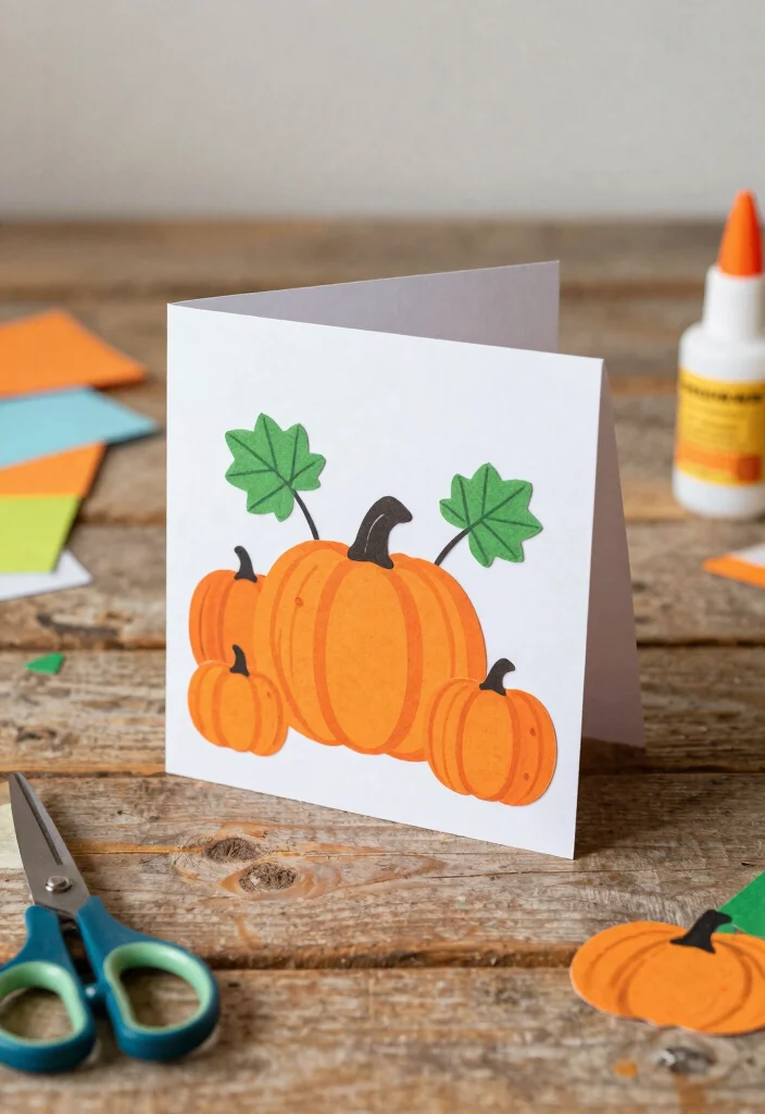 10 Fall Card Ideas for Cozy Warm and Seasonal Handmade Designs 12 10 Fall Card Ideas for Cozy Warm and Seasonal Handmade Designs - 2. Pumpkin Patch Pop-Up Card 1