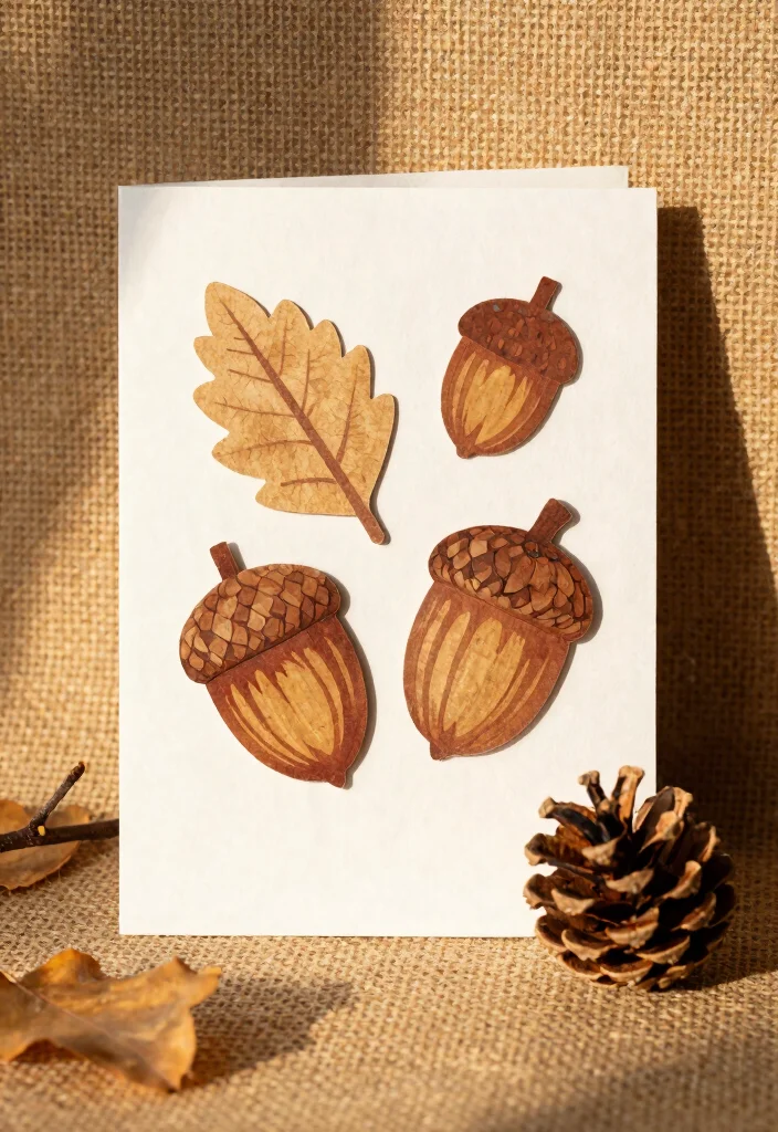 10 Fall Card Ideas for Cozy Warm and Seasonal Handmade Designs 25 10 Fall Card Ideas for Cozy Warm and Seasonal Handmade Designs - 5. Acorn and Pinecone Greetings 1