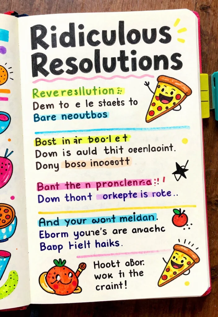 10 Funny Journal Ideas for Humor Lighthearted Writing and Doodles 25 10 Funny Journal Ideas for Humor Lighthearted Writing and Doodles - 5. Ridiculous Resolutions: Setting Laughable Goals 1