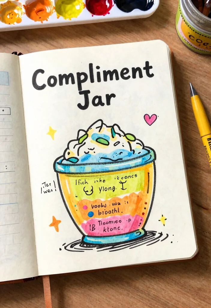 10 Funny Journal Ideas for Humor Lighthearted Writing and Doodles 48 10 Funny Journal Ideas for Humor Lighthearted Writing and Doodles - 8. The Compliment Jar: A Doodling Delight 1