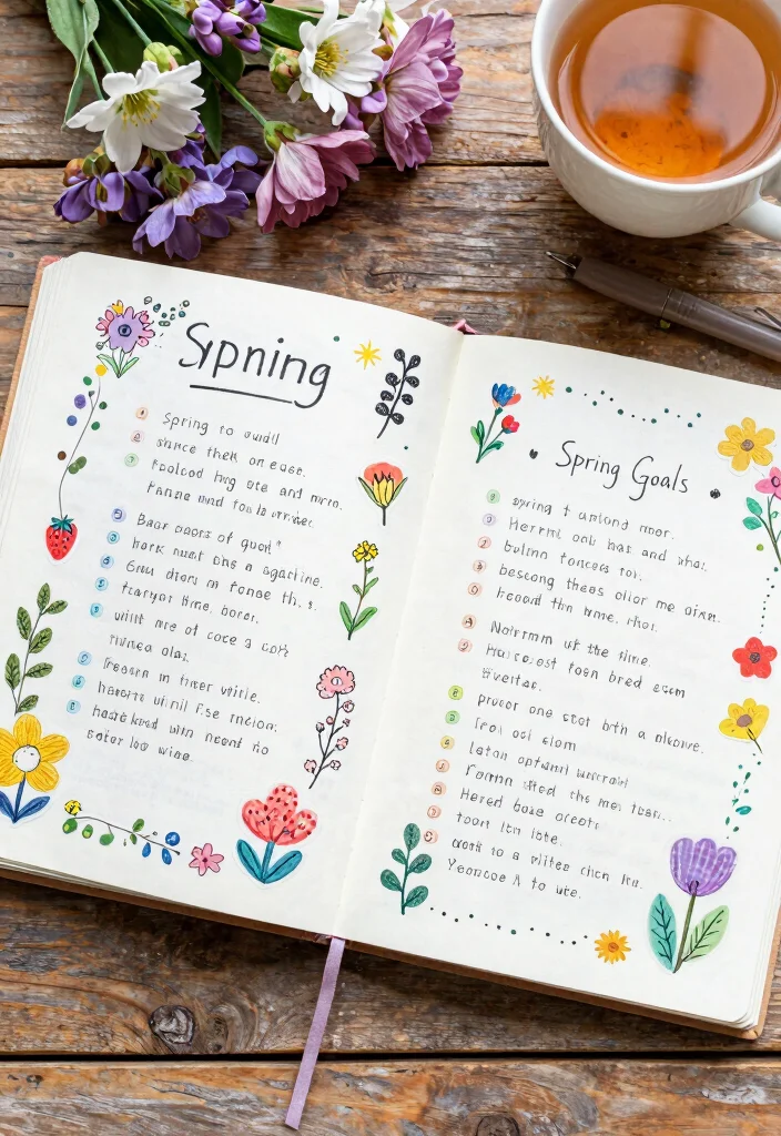 10 March Journal Ideas for Fresh Spring Themes and Monthly Planning - 3. Spring Goals and Intentions 1
