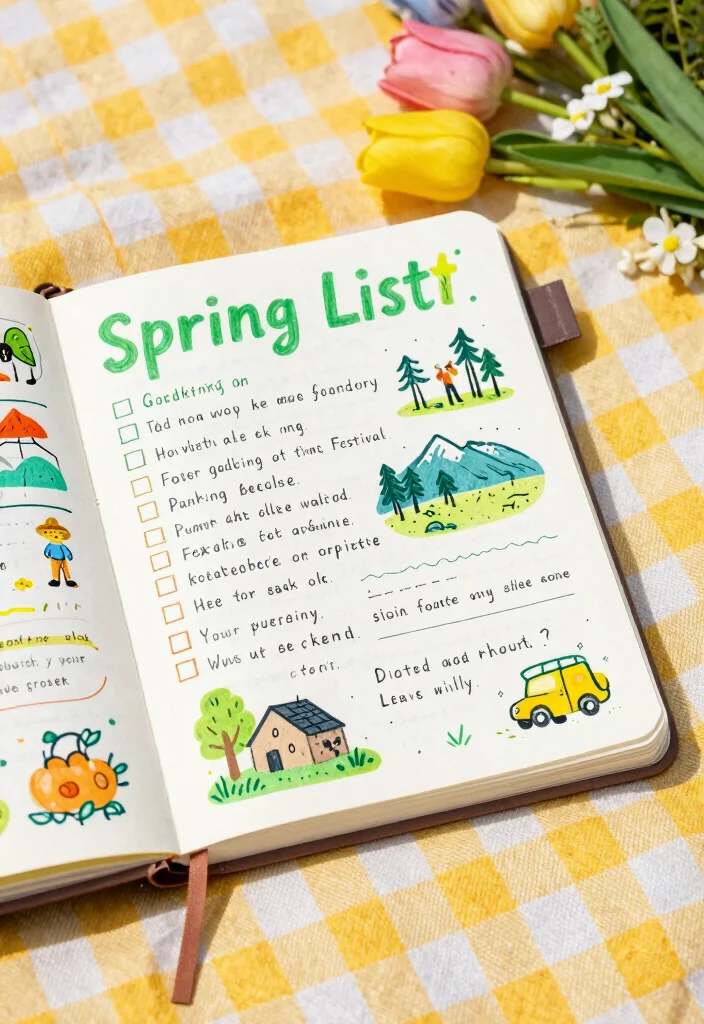 10 March Journal Ideas for Fresh Spring Themes and Monthly Planning - 6. Spring Bucket List 1