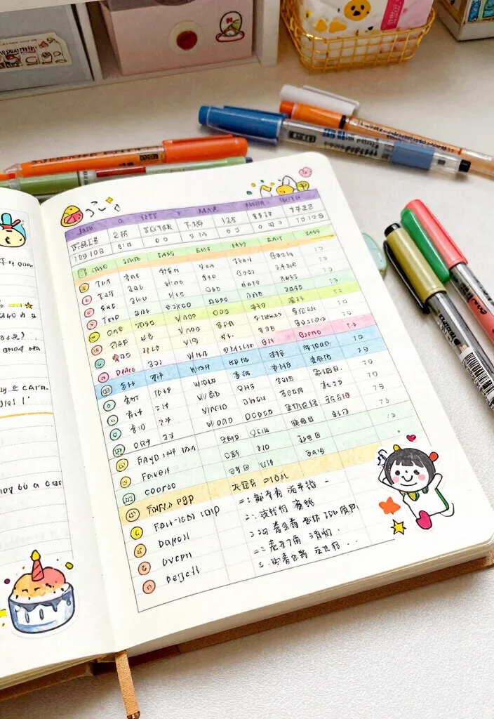 10 Ruled Journal Ideas for Organized Writing Notes and Daily Logs - 1. Daily Logs with a Time Tracker 1