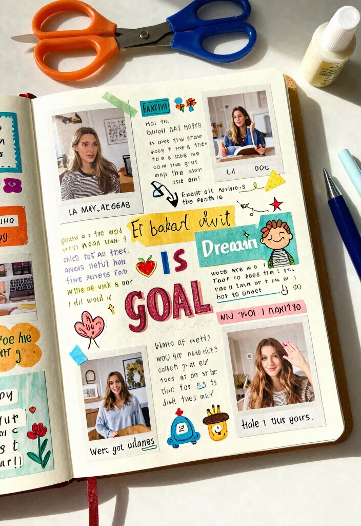 10 Ruled Journal Ideas for Organized Writing Notes and Daily Logs - 5. Vision Board Pages 1