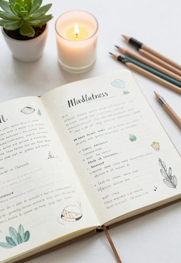 10 Ruled Journal Ideas for Organized Writing Notes and Daily Logs - 9. Mindfulness and Meditation Pages 1