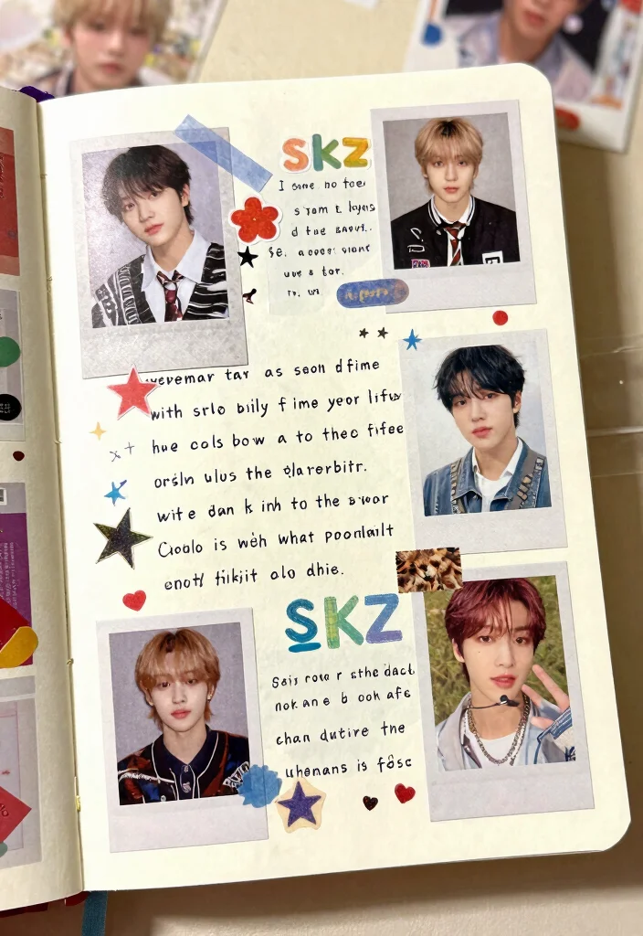 10 SKZ Journal Ideas for Kpop Inspired Creative Fan Pages - 1. Themed Collage Pages 1