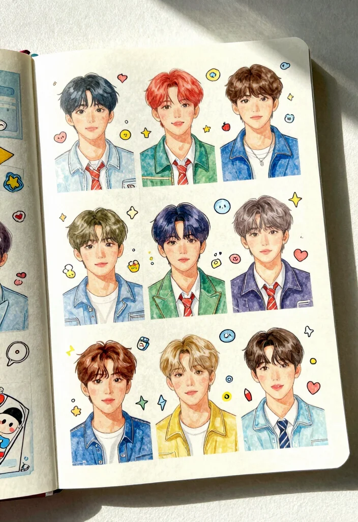 10 SKZ Journal Ideas for Kpop Inspired Creative Fan Pages - 10. Kpop Character Designs 1