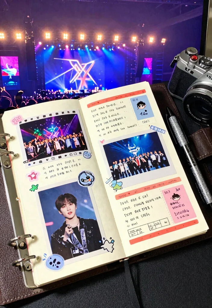 10 SKZ Journal Ideas for Kpop Inspired Creative Fan Pages - 2. Scrapbook with Concert Memories 1