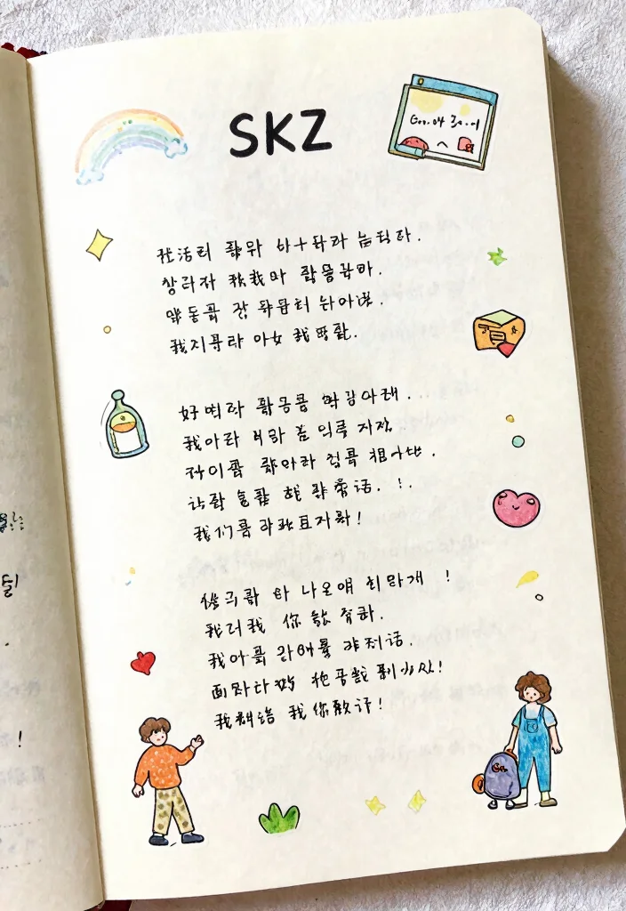 10 SKZ Journal Ideas for Kpop Inspired Creative Fan Pages - 4. Personalized Lyrics Pages 1