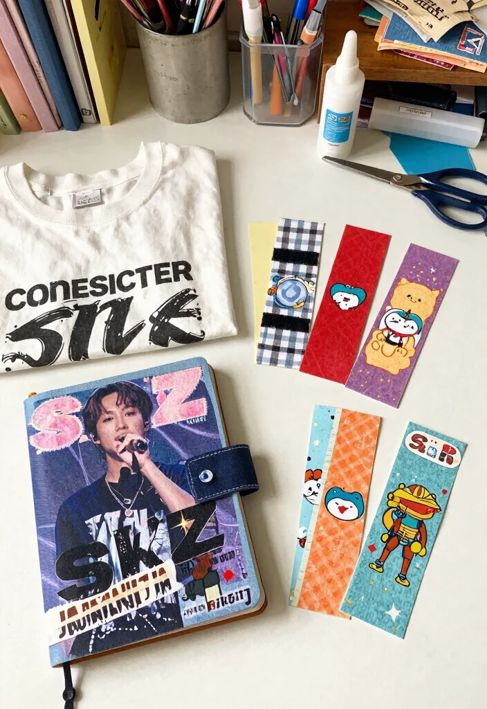 10 SKZ Journal Ideas for Kpop Inspired Creative Fan Pages - 5. SKZ Merchandise Crafts 1