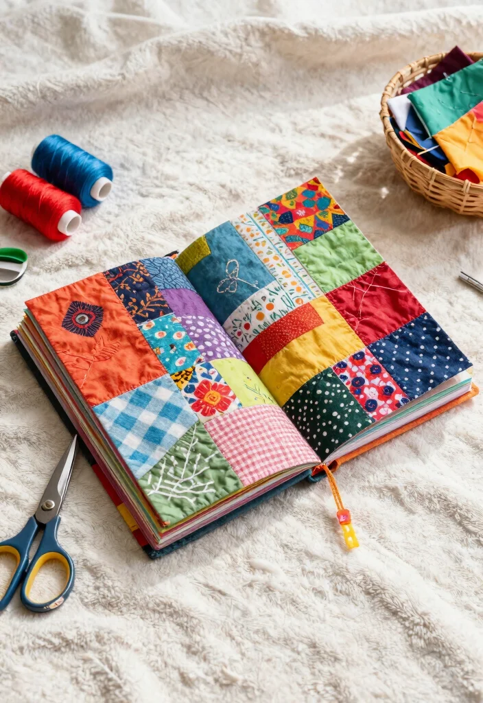 10 Vintage Journal Ideas: Simple, Timeless, and Easy to Create 3 10 Vintage Journal Ideas: Simple, Timeless, and Easy to Create - 3. Patchwork Fabric Journal 1